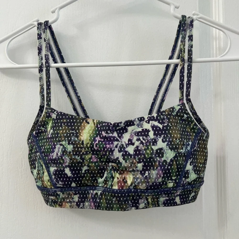 Lululemon Straight Up Bra Floral Sport White Multi (Size 2)